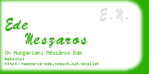 ede meszaros business card