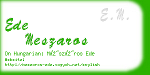 ede meszaros business card